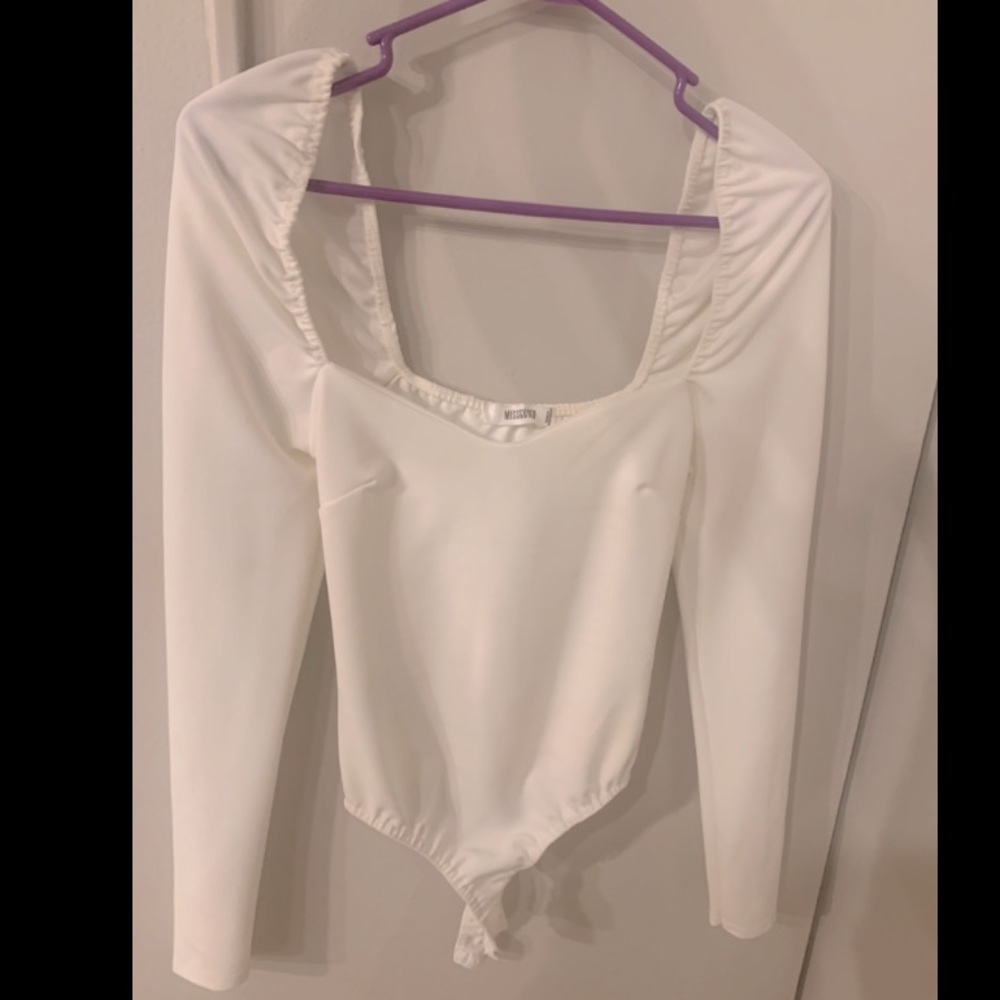 Long sleeve puffy sleeve bodysuit